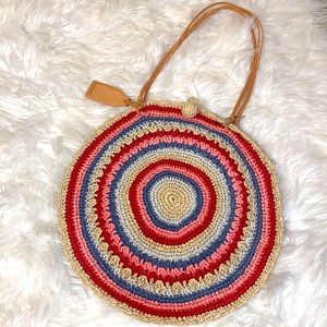 DKNY Cute Round Circular Pink Blue Bag Purse Circle Totebag